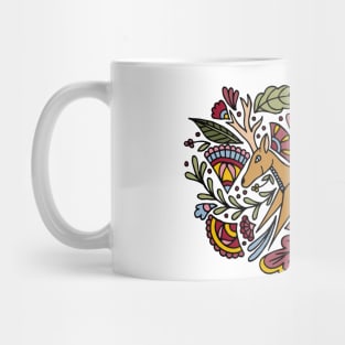 Folk Art Deer Warm Palette Mug